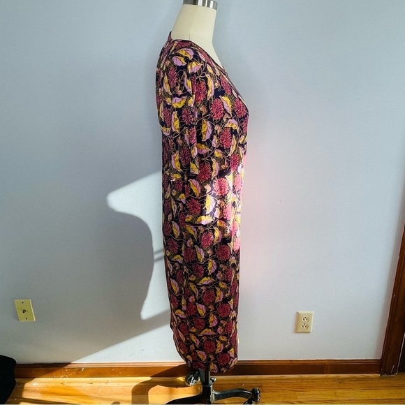 LuLaRoe Floral Julia Dress- Dark Purple with Multicolored Flowers- Size 2XL - Picture 3 of 7